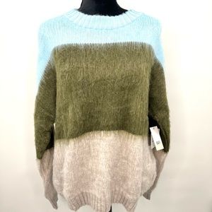 BP. Brushed Pullover Blue Trixie Multi Stripe Sweater Sz. XS